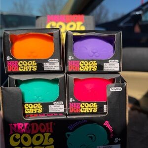 NeeDoh Cool Cats - Orange, Purple, Blue, Pink